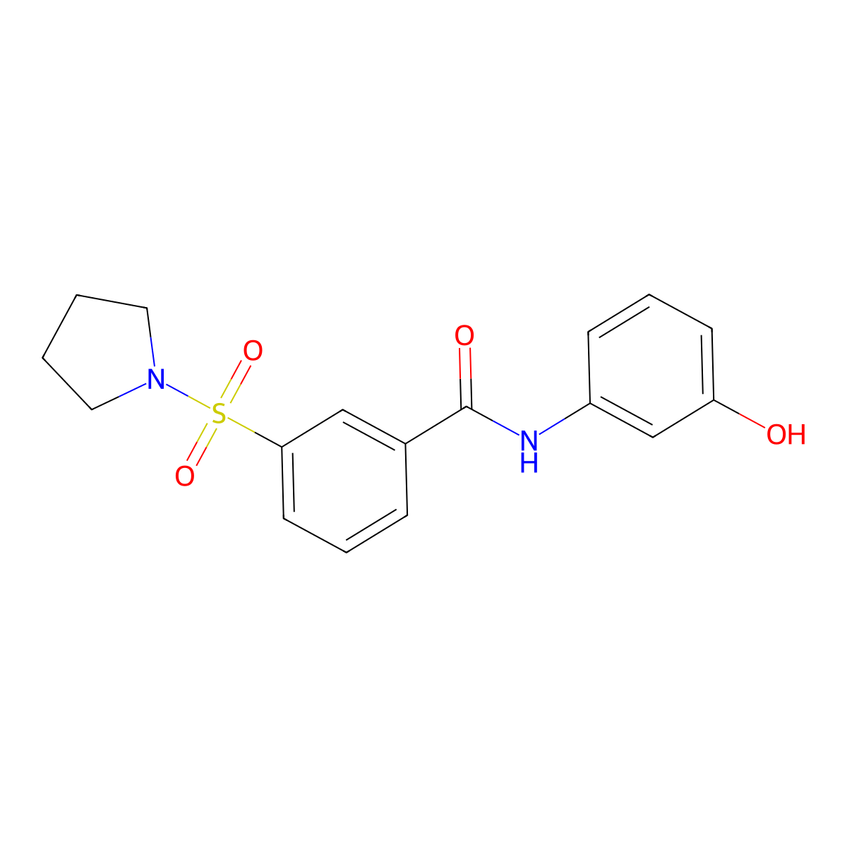 N-(3-Hydroxyphenyl)-3-(pyrrolidin-1-ylsulfonyl)benzamide molecular structure, CAS 328549-38-8