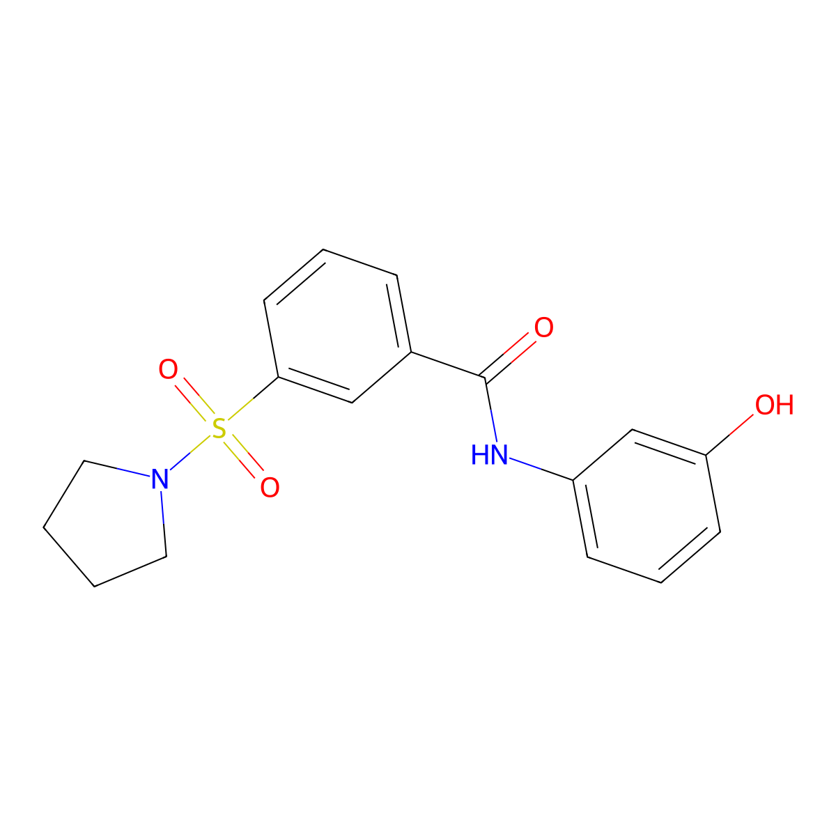 N-(3-Hydroxyphenyl)-3-(pyrrolidin-1-ylsulfonyl)benzamide molecular structure, CAS 328549-38-8