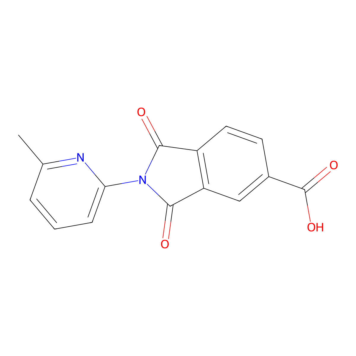 2-(6-Methylpyridin-2-YL)-1,3-dioxoisoindoline-5-carboxylic acid molecular structure, CAS 328549-51-5