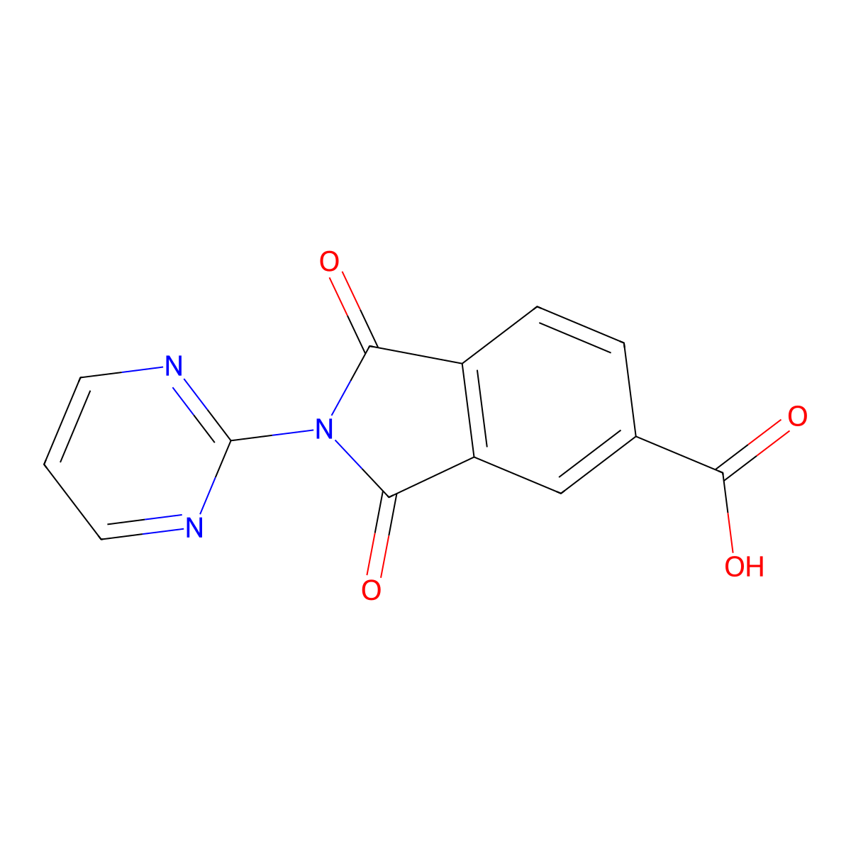 1,3-Dioxo-2-pyrimidin-2-ylisoindoline-5-carboxylic acid molecular structure, CAS 328549-52-6