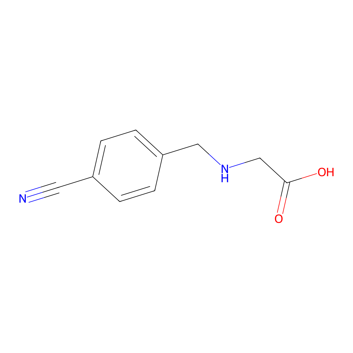 (4-Cyano-benzylamino)-acetic acid molecular structure, CAS 328552-85-8