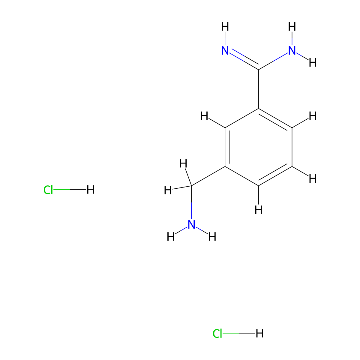 3-(Aminomethyl)benzene-1-carboximidamide dihydrochloride molecular structure, CAS 328552-96-1