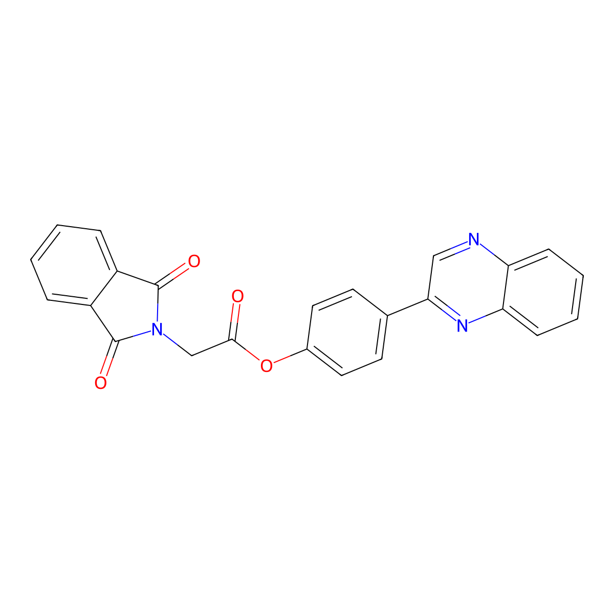 4-(Quinoxalin-2-yl)phenyl 2-(1,3-dioxoisoindolin-2-yl)acetate molecular structure, CAS 328555-18-6