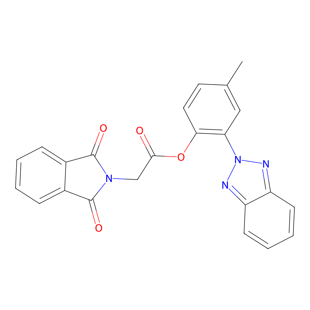 [2-(Benzotriazol-2-yl)-4-methylphenyl] 2-(1,3-dioxoisoindol-2-yl)acetate molecular structure, CAS 328555-20-0