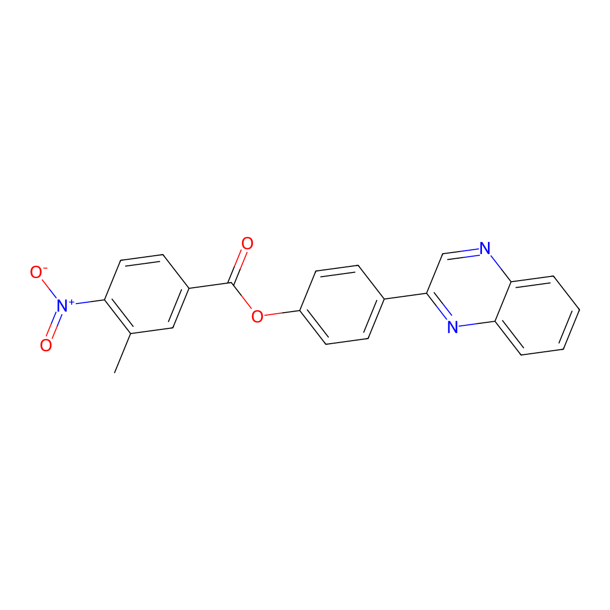 (4-Quinoxalin-2-ylphenyl) 3-methyl-4-nitrobenzoate molecular structure, CAS 328555-24-4