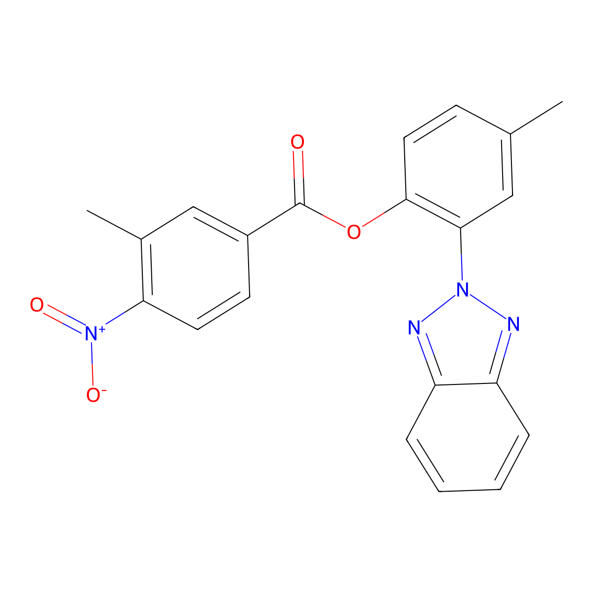 [2-(Benzotriazol-2-yl)-4-methylphenyl] 3-methyl-4-nitrobenzoate molecular structure, CAS 328555-25-5