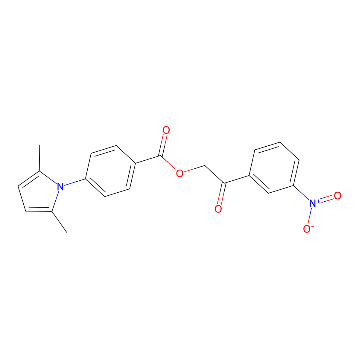 [2-(3-Nitrophenyl)-2-oxoethyl] 4-(2,5-dimethylpyrrol-1-yl)benzoate molecular structure, CAS 328555-27-7