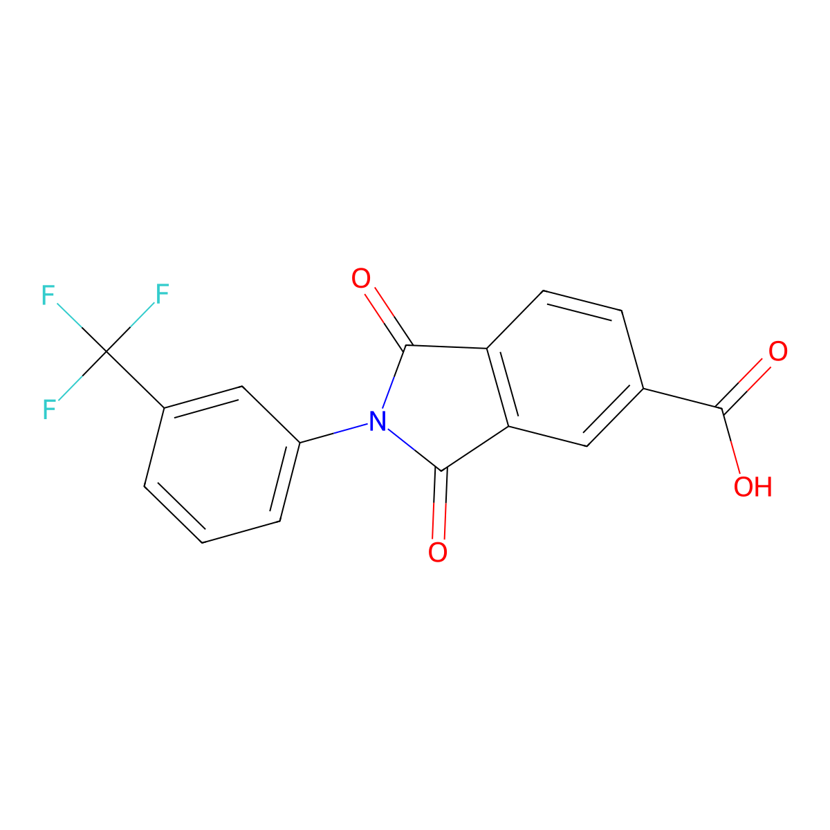 1,3-Dioxo-2-[3-(trifluoromethyl)phenyl]isoindoline-5-carboxylic acid molecular structure, CAS 328555-35-7