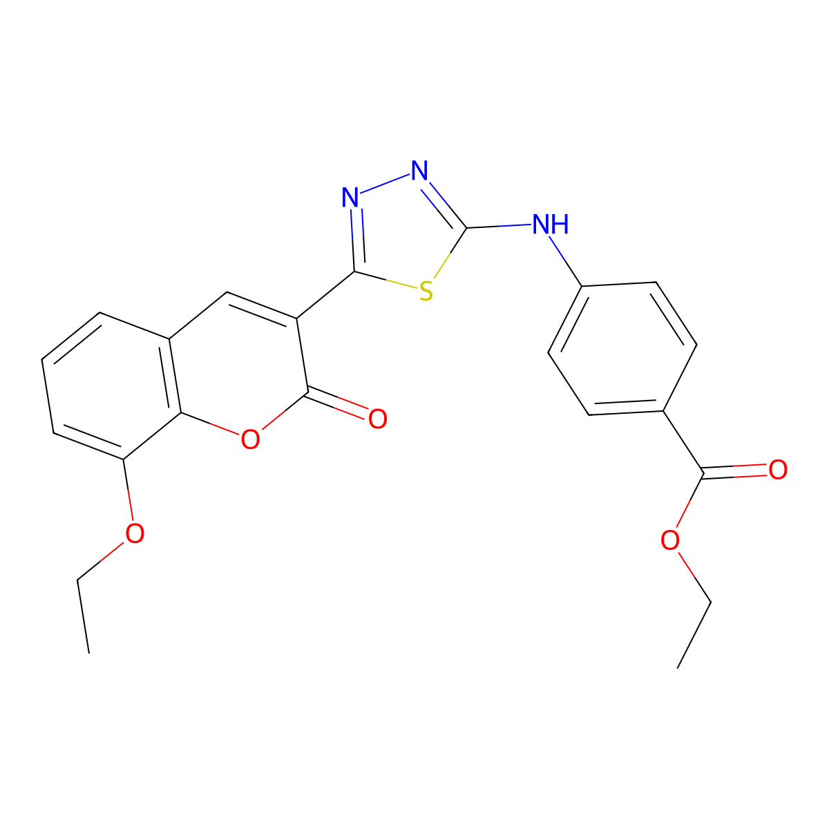 ethyl 4-{[5-(8-ethoxy-2-oxo-2H-chromen-3-yl)-1,3,4-thiadiazol-2-yl]amino}benzoate molecular structure, CAS 328555-53-9