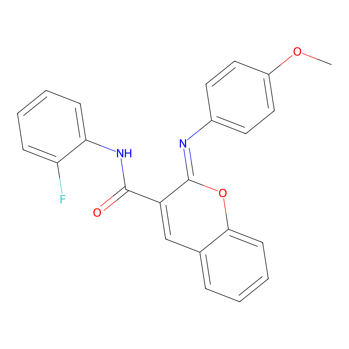 N-(2-fluorophenyl)-2-(4-methoxyphenyl)iminochromene-3-carboxamide molecular structure, CAS 328555-72-2