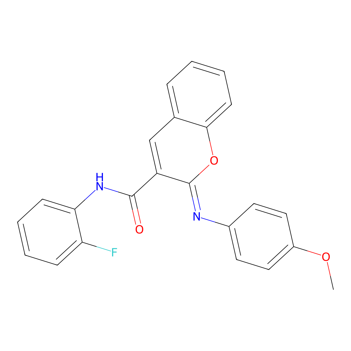 N-(2-fluorophenyl)-2-(4-methoxyphenyl)iminochromene-3-carboxamide molecular structure, CAS 328555-72-2