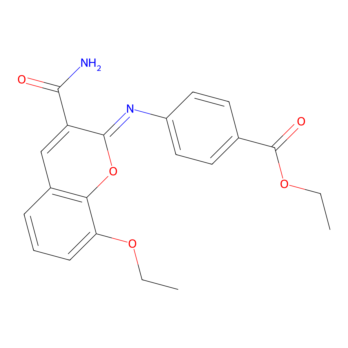 ethyl 4-{[(2Z)-3-carbamoyl-8-ethoxy-2H-chromen-2-ylidene]amino}benzoate molecular structure, CAS 328555-81-3