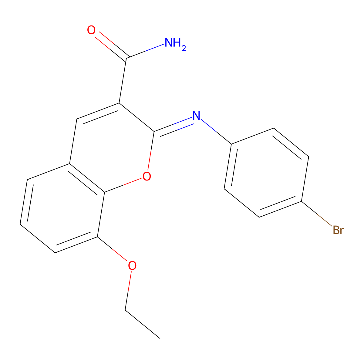 (2Z)-2-[(4-bromophenyl)imino]-8-ethoxy-2H-chromene-3-carboxamide molecular structure, CAS 328555-86-8