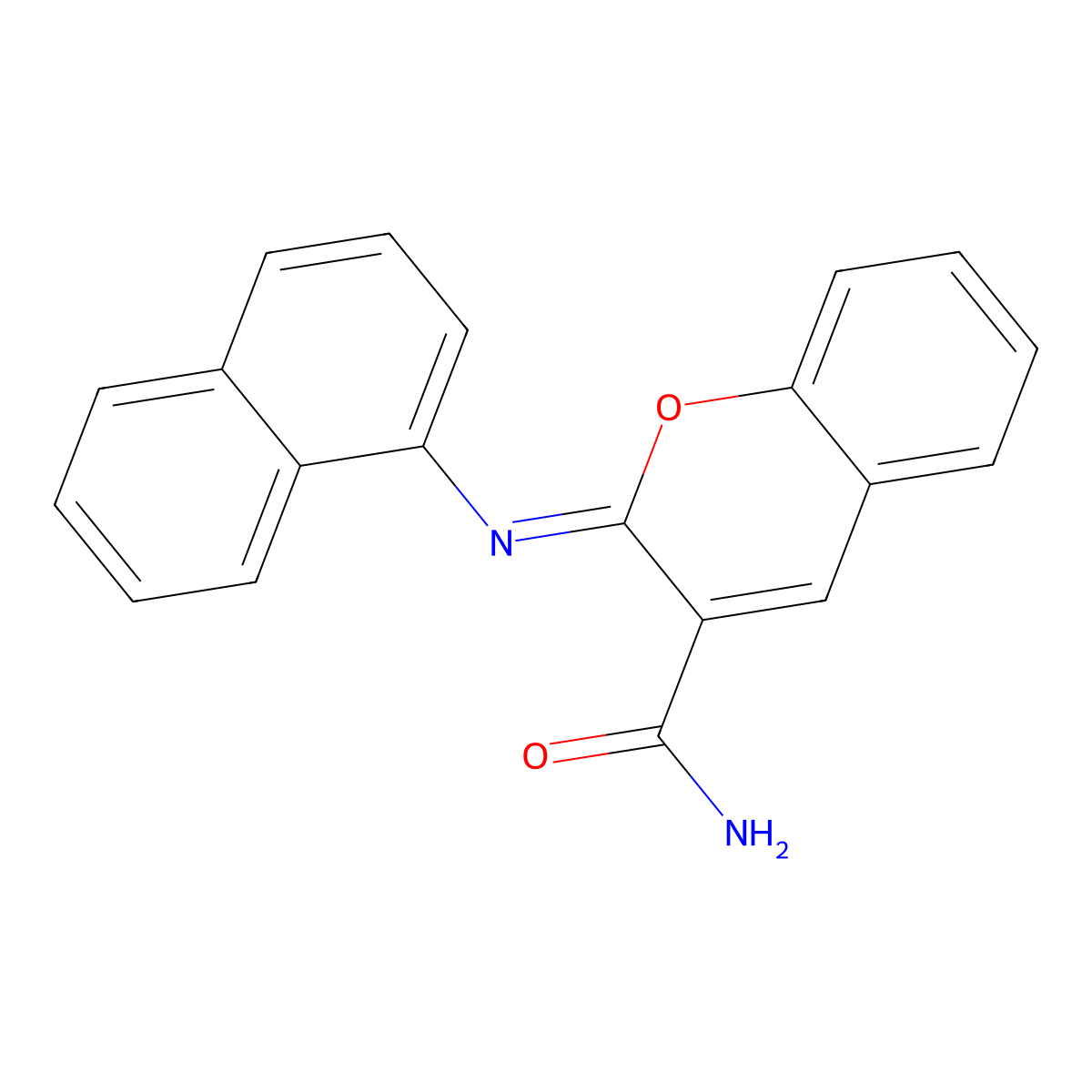 2-Naphthalen-1-yliminochromene-3-carboxamide molecular structure, CAS 328555-88-0