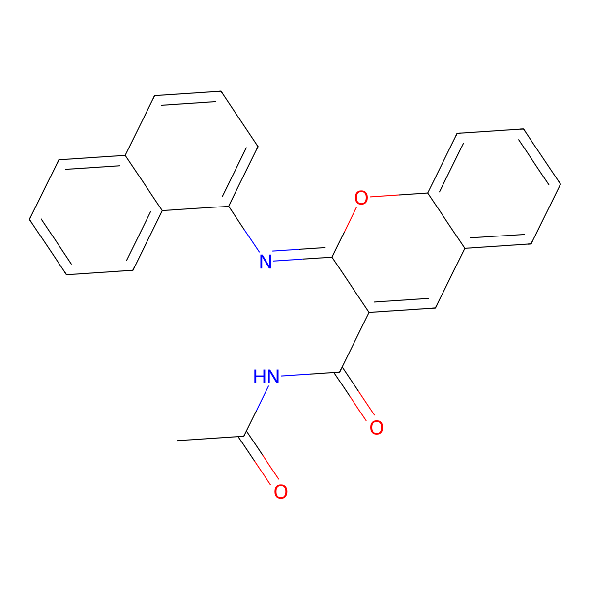 (2Z)-N-acetyl-2-[(naphthalen-1-yl)imino]-2H-chromene-3-carboxamide molecular structure, CAS 328555-89-1