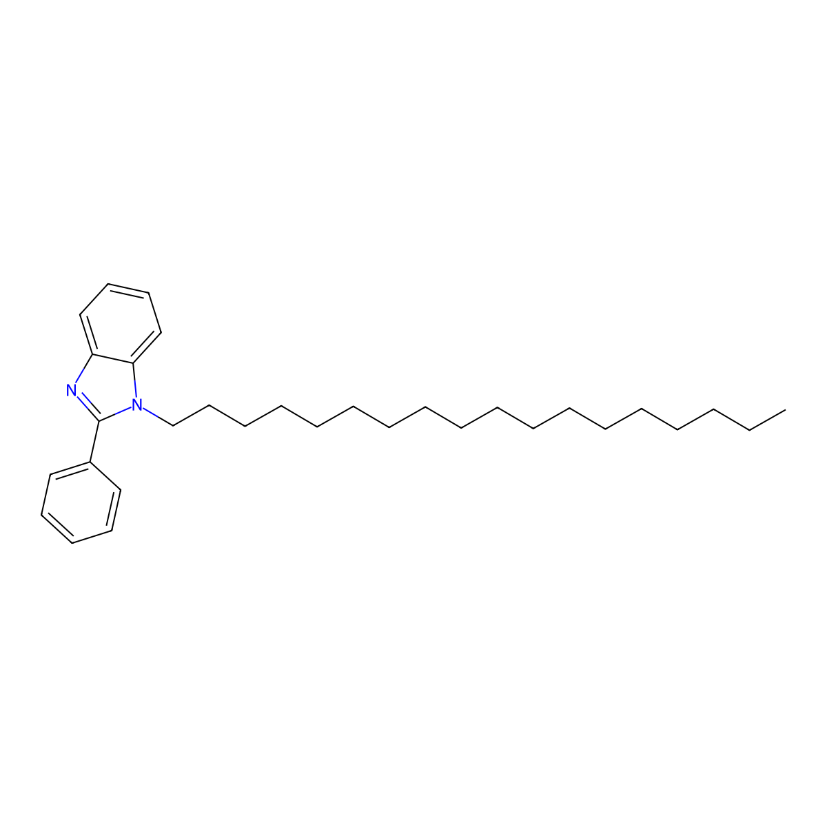 1-Octadecyl-2-phenylbenzimidazole molecular structure, CAS 328556-34-9