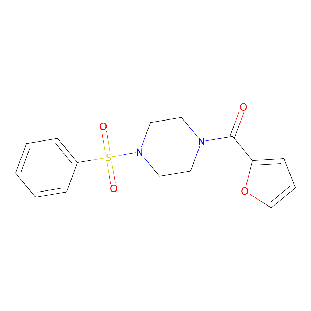(4-Benzenesulfonyl-piperazin-1-yl)-furan-2-yl-methanone molecular structure, CAS 328556-64-5