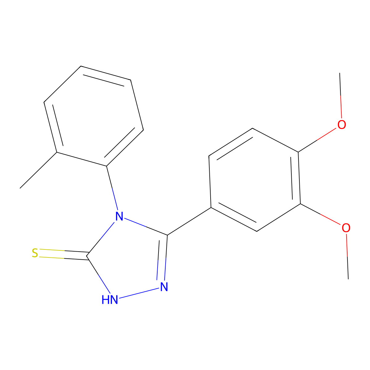 5-(3,4-Dimethoxy-phenyl)-4-o-tolyl-4H-[1,2,4]triazole-3-thiol molecular structure, CAS 328556-67-8