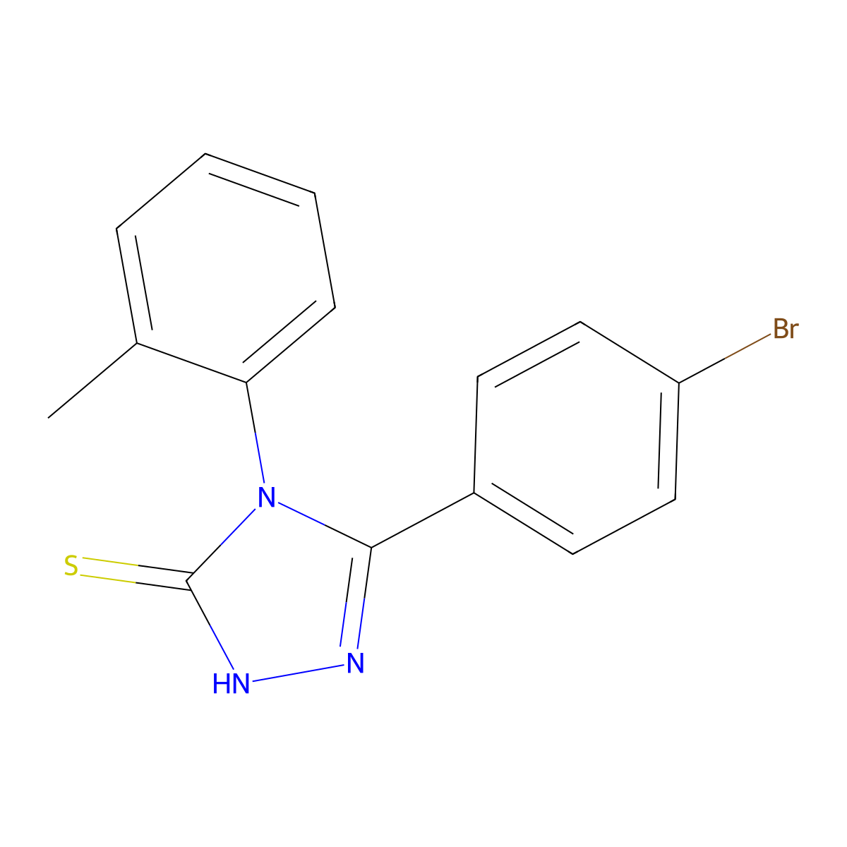 3-(4-bromophenyl)-4-(2-methylphenyl)-1H-1,2,4-triazole-5-thione molecular structure, CAS 328556-68-9