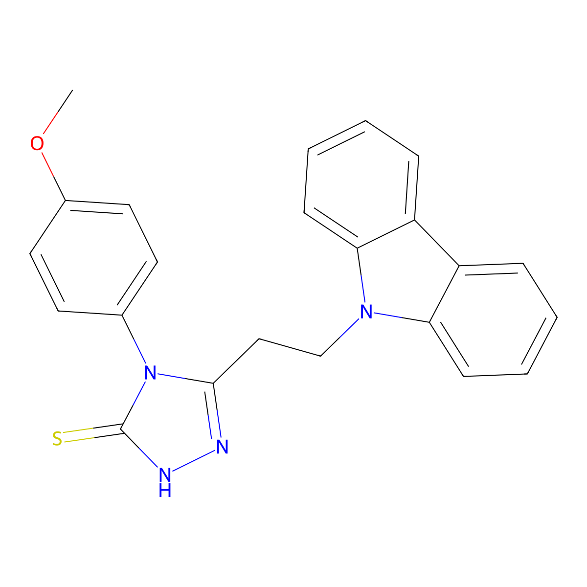 3-(2-carbazol-9-ylethyl)-4-(4-methoxyphenyl)-1H-1,2,4-triazole-5-thione molecular structure, CAS 328556-75-8