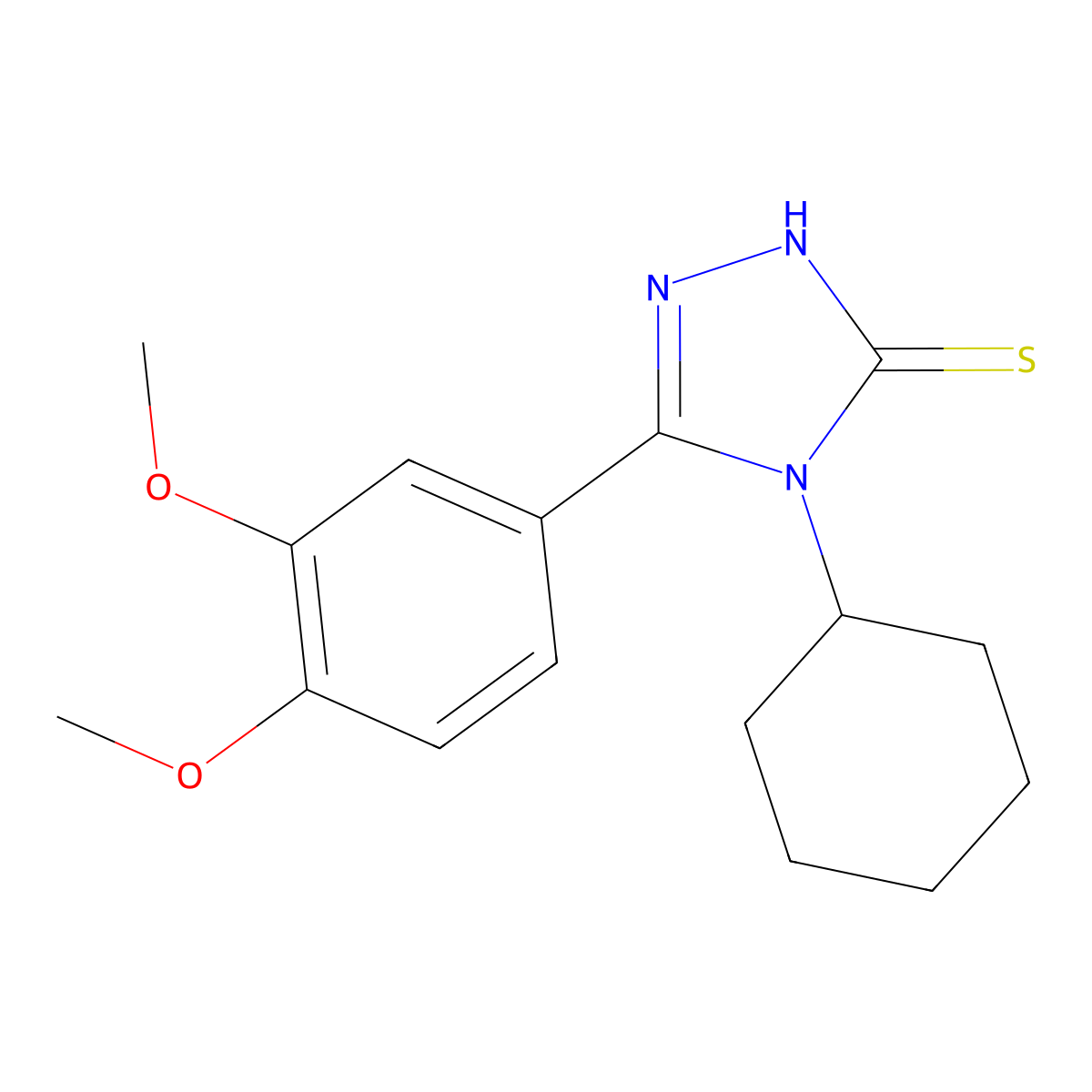 4-Cyclohexyl-5-(3,4-dimethoxyphenyl)-4h-1,2,4-triazole-3-thiol molecular structure, CAS 328556-76-9