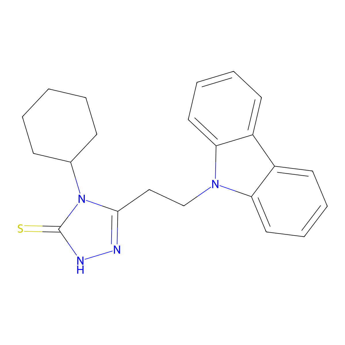 5-[2-(9H-carbazol-9-yl)ethyl]-4-cyclohexyl-4H-1,2,4-triazole-3-thiol molecular structure, CAS 328556-77-0