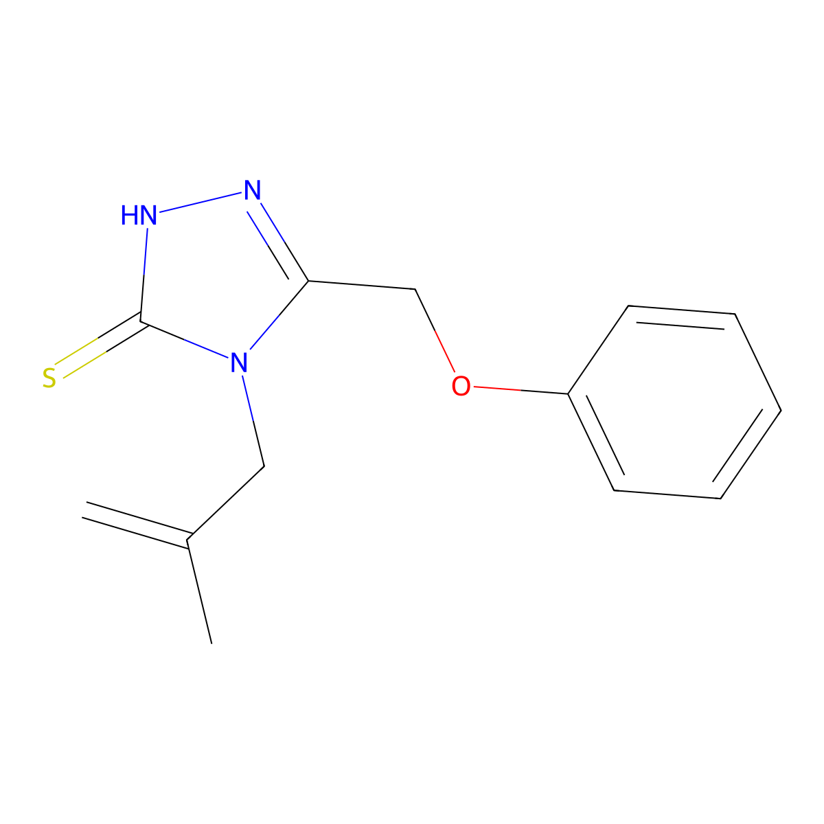 4-(2-methylprop-2-en-1-yl)-5-(phenoxymethyl)-4H-1,2,4-triazole-3-thiol molecular structure, CAS 328556-78-1