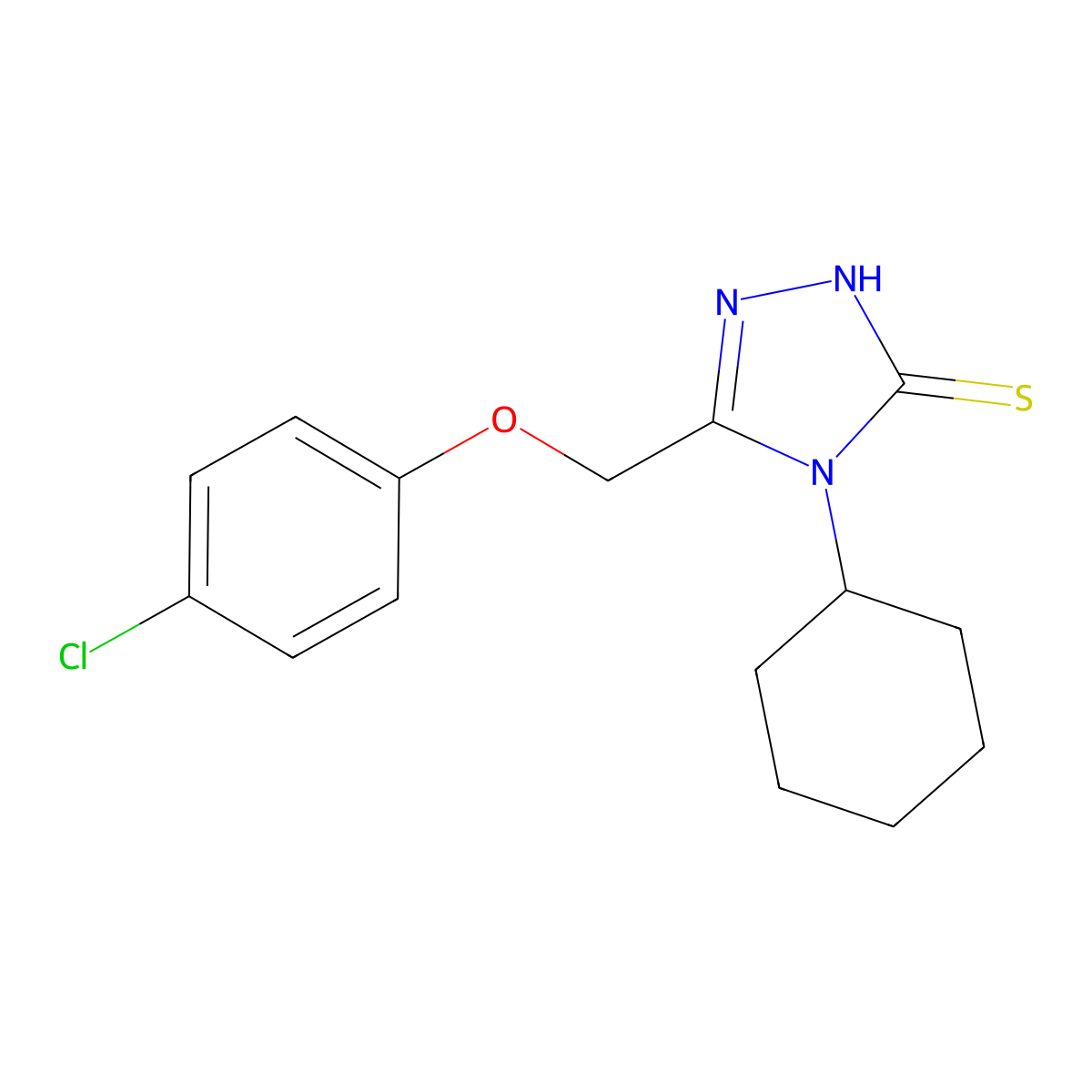 5-(4-chlorophenoxymethyl)-4-cyclohexyl-4H-1,2,4-triazole-3-thiol molecular structure, CAS 328556-86-1
