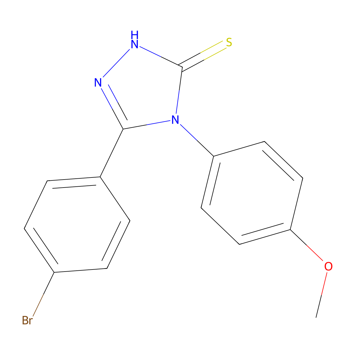 5-(4-bromophenyl)-4-(4-methoxyphenyl)-4H-1,2,4-triazole-3-thiol molecular structure, CAS 328556-88-3