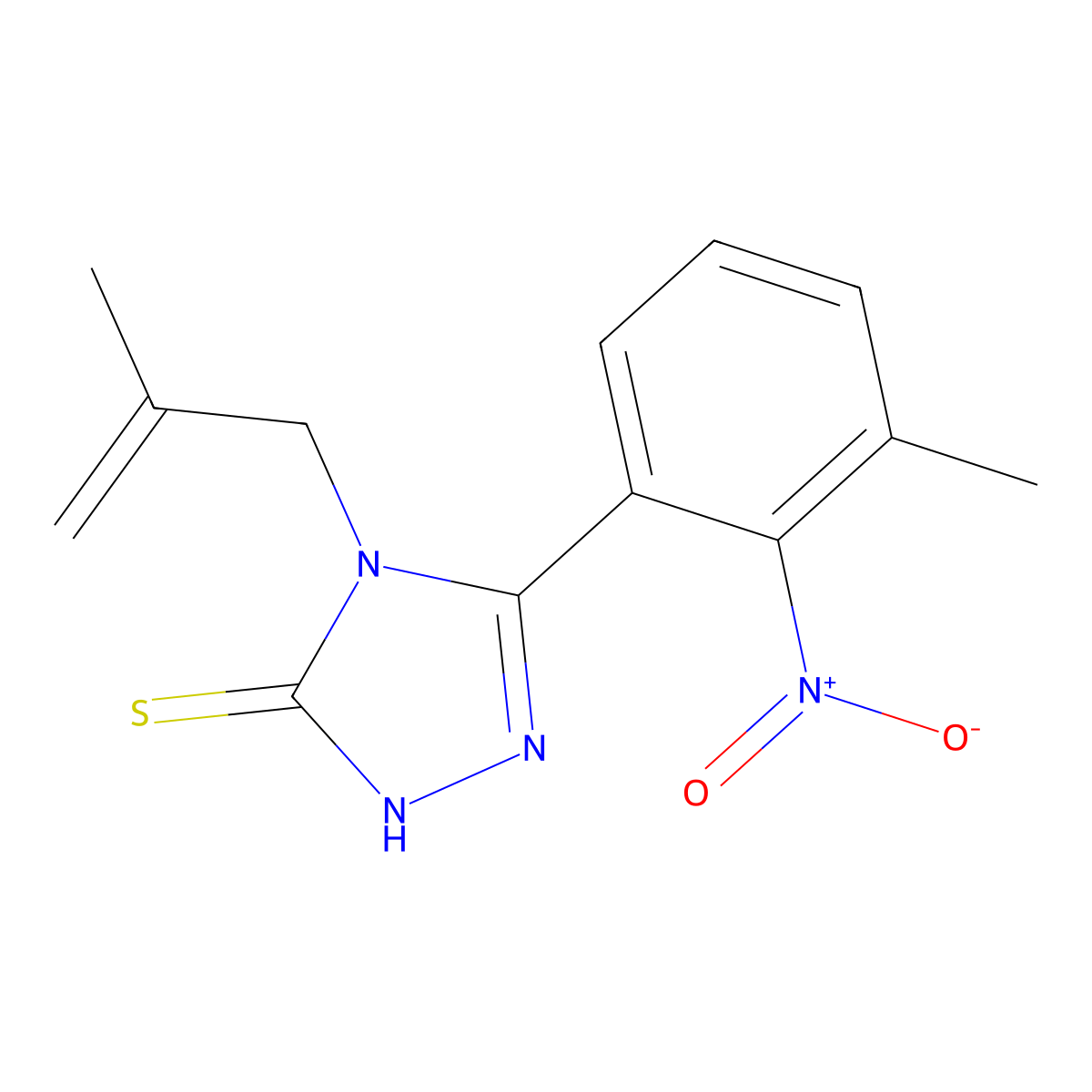 5-(3-Methyl-2-nitrophenyl)-4-(2-methylprop-2-EN-1-YL)-4H-1,2,4-triazole-3-thiol molecular structure, CAS 328556-89-4