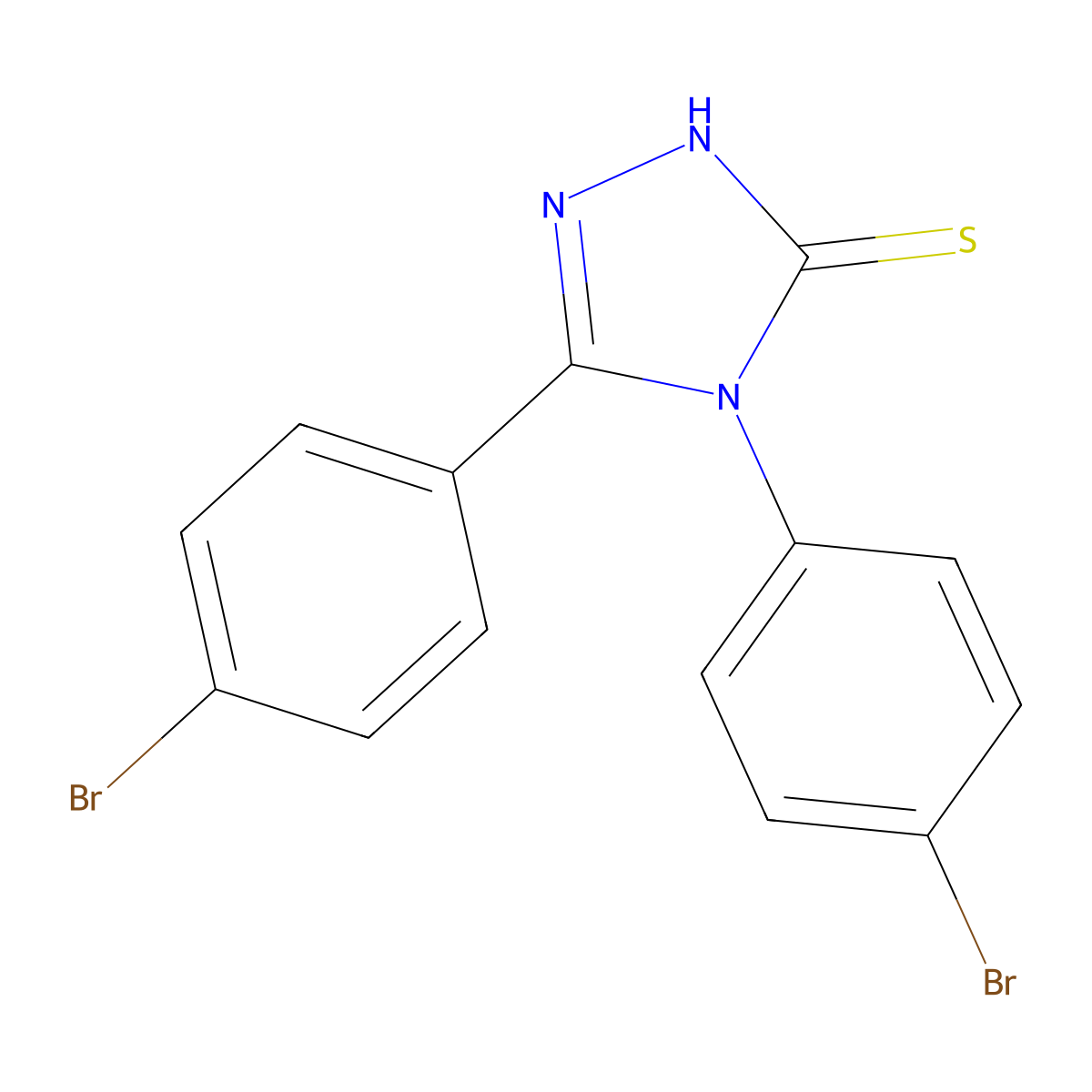 3,4-bis(4-bromophenyl)-1H-1,2,4-triazole-5-thione molecular structure, CAS 328556-91-8