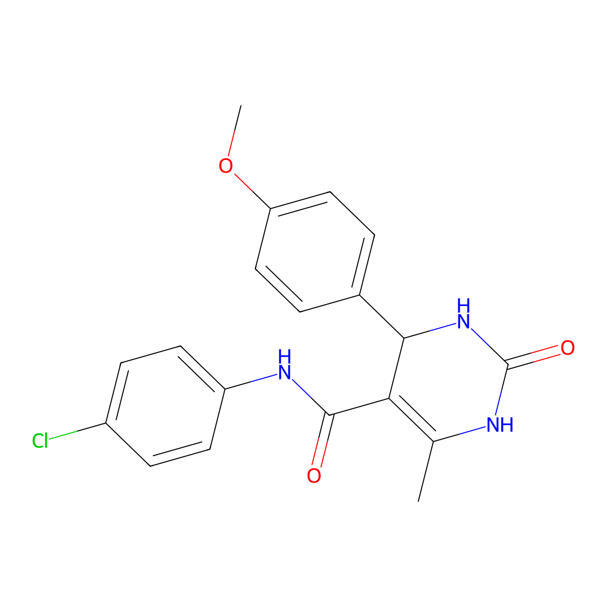 N-(4-chlorophenyl)-4-(4-methoxyphenyl)-6-methyl-2-oxo-3,4-dihydro-1H-pyrimidine-5-carboxamide molecular structure, CAS 328556-98-5