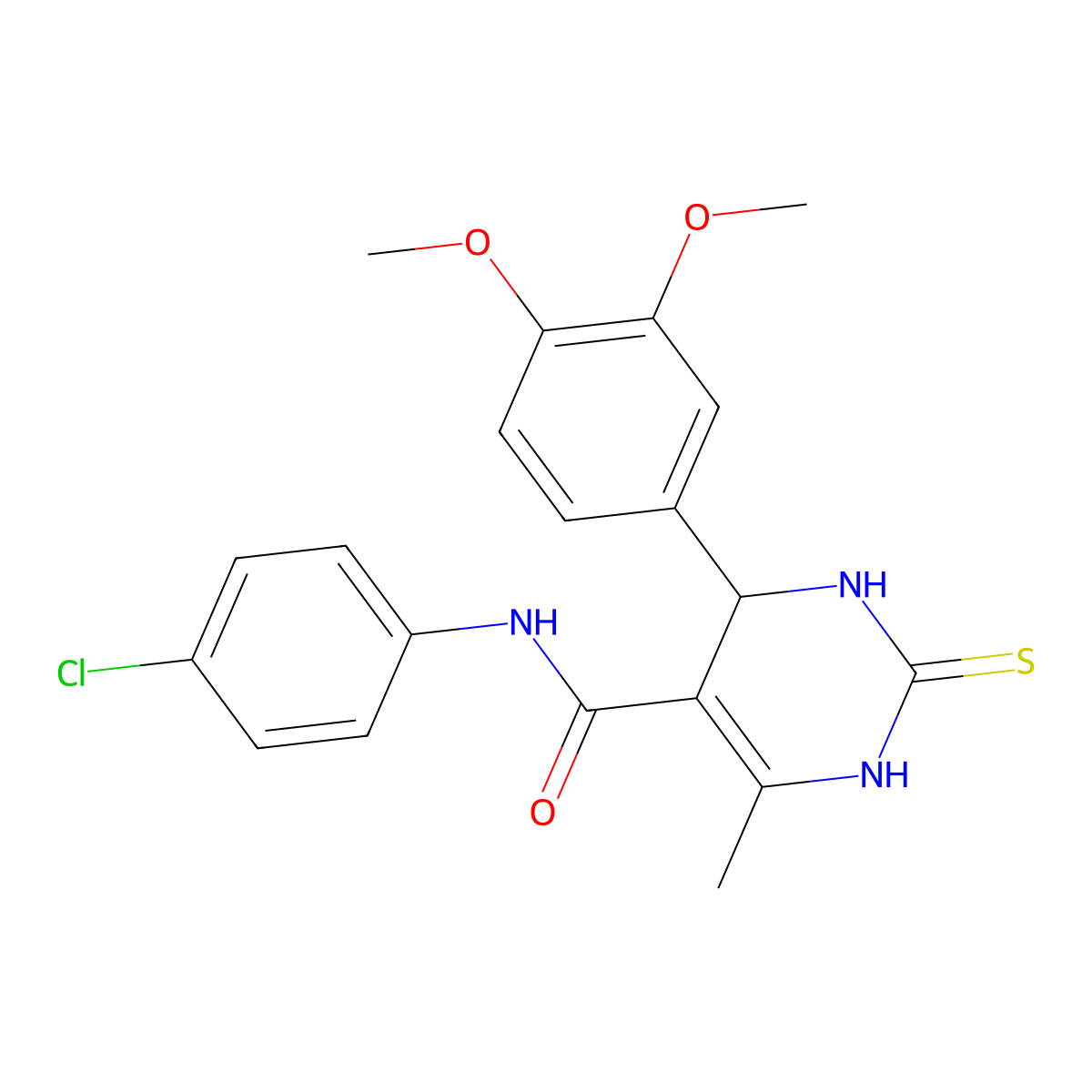 N-(4-chlorophenyl)-4-(3,4-dimethoxyphenyl)-6-methyl-2-sulfanylidene-3,4-dihydro-1H-pyrimidine-5-carboxamide molecular structure, CAS 328557-06-8