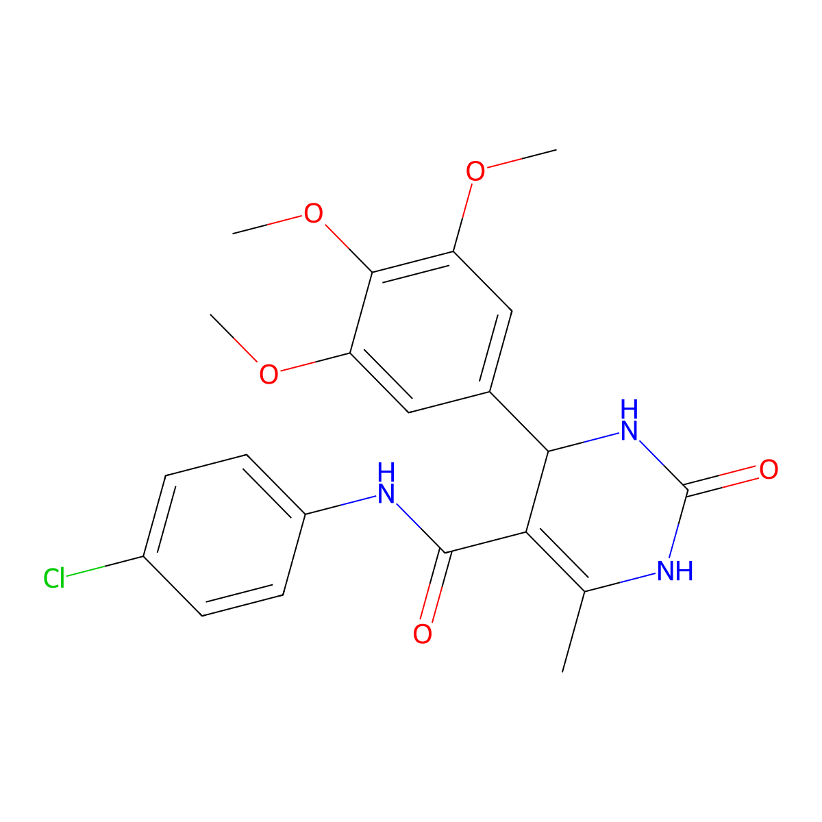 N-(4-chlorophenyl)-6-methyl-2-oxo-4-(3,4,5-trimethoxyphenyl)-3,4-dihydro-1H-pyrimidine-5-carboxamide molecular structure, CAS 328557-07-9