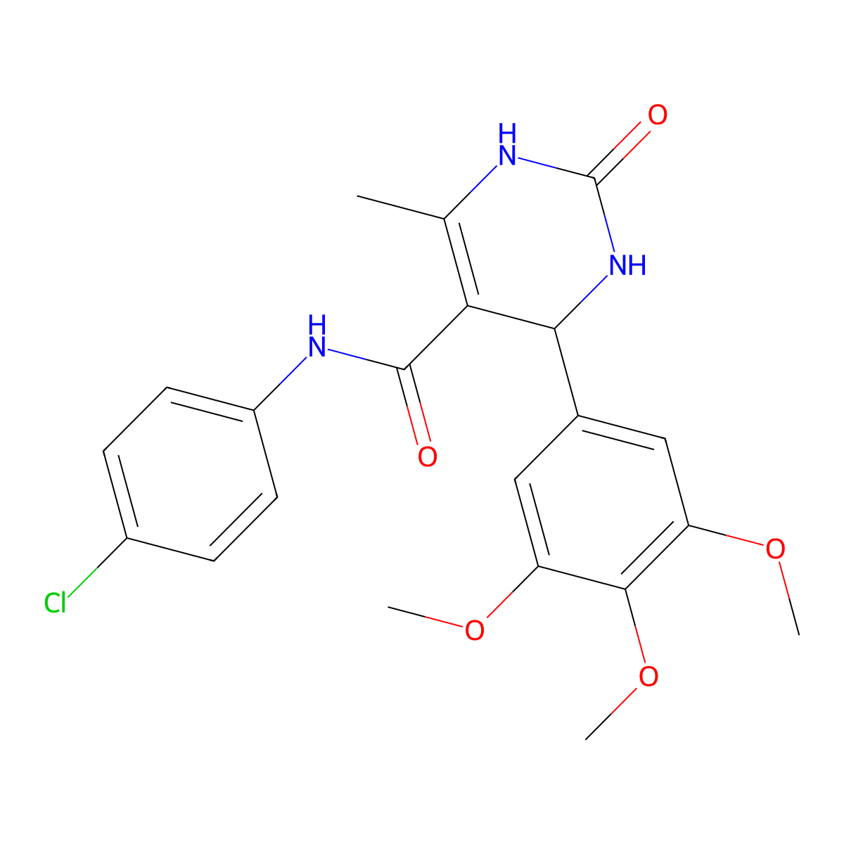 N-(4-chlorophenyl)-6-methyl-2-oxo-4-(3,4,5-trimethoxyphenyl)-3,4-dihydro-1H-pyrimidine-5-carboxamide molecular structure, CAS 328557-07-9