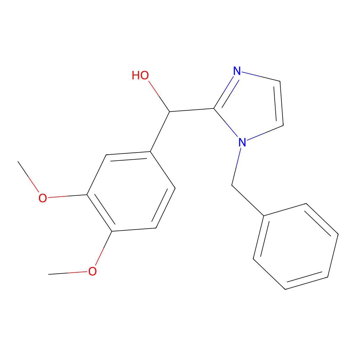 (1-benzyl-1H-imidazol-2-yl)(3,4-dimethoxyphenyl)methanol molecular structure, CAS 328559-01-9