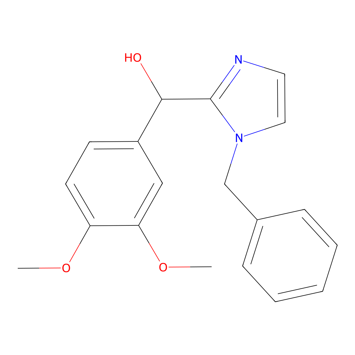 (1-benzyl-1H-imidazol-2-yl)(3,4-dimethoxyphenyl)methanol molecular structure, CAS 328559-01-9