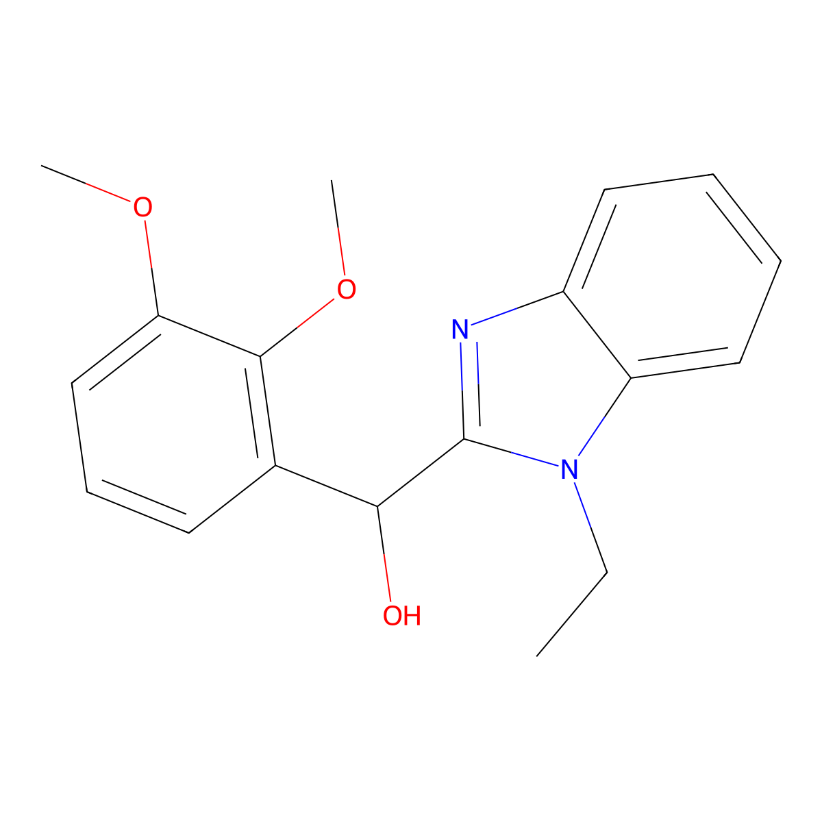 (2,3-dimethoxyphenyl)(1-ethyl-1H-benzimidazol-2-yl)methanol molecular structure, CAS 328559-07-5