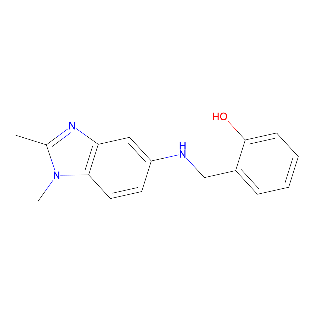 2-{[(1,2-dimethyl-1H-benzimidazol-5-yl)amino]methyl}phenol molecular structure, CAS 328559-10-0
