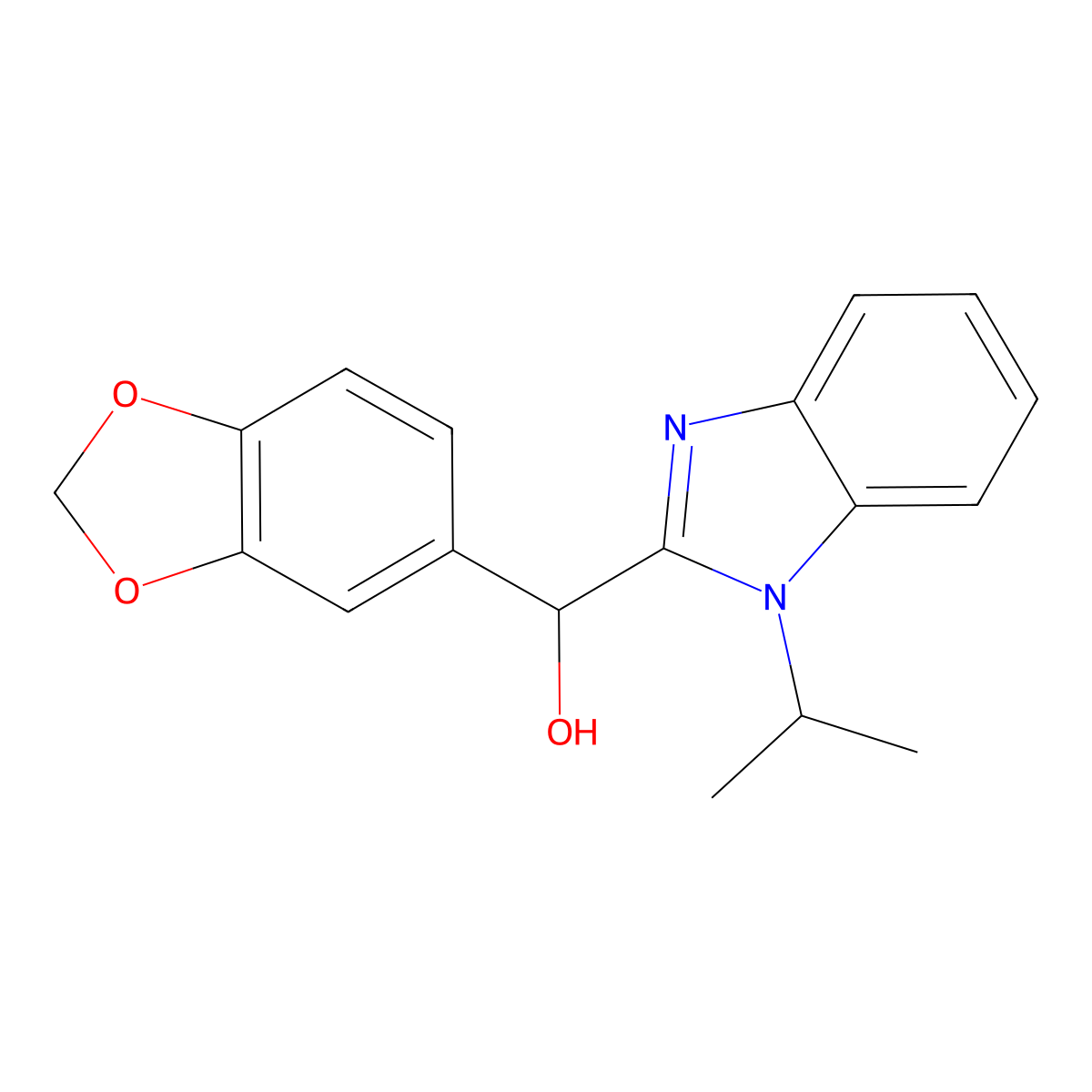 1,3-Benzodioxol-5-yl-(1-propan-2-ylbenzimidazol-2-yl)methanol molecular structure, CAS 328559-13-3