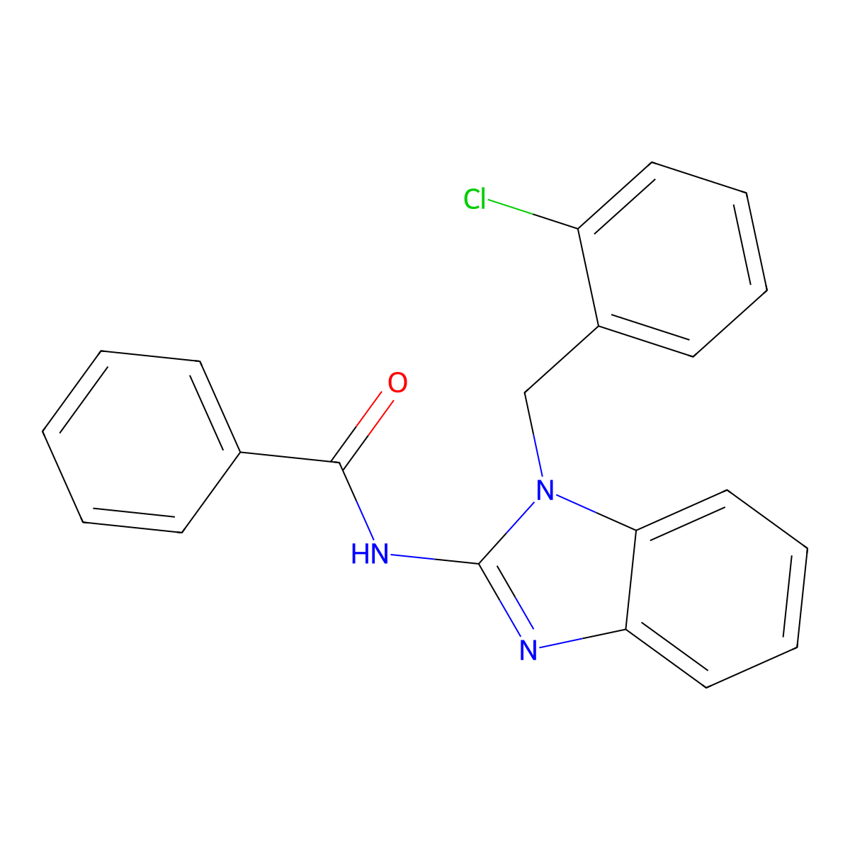 N-[1-[(2-chlorophenyl)methyl]benzimidazol-2-yl]benzamide molecular structure, CAS 328559-20-2