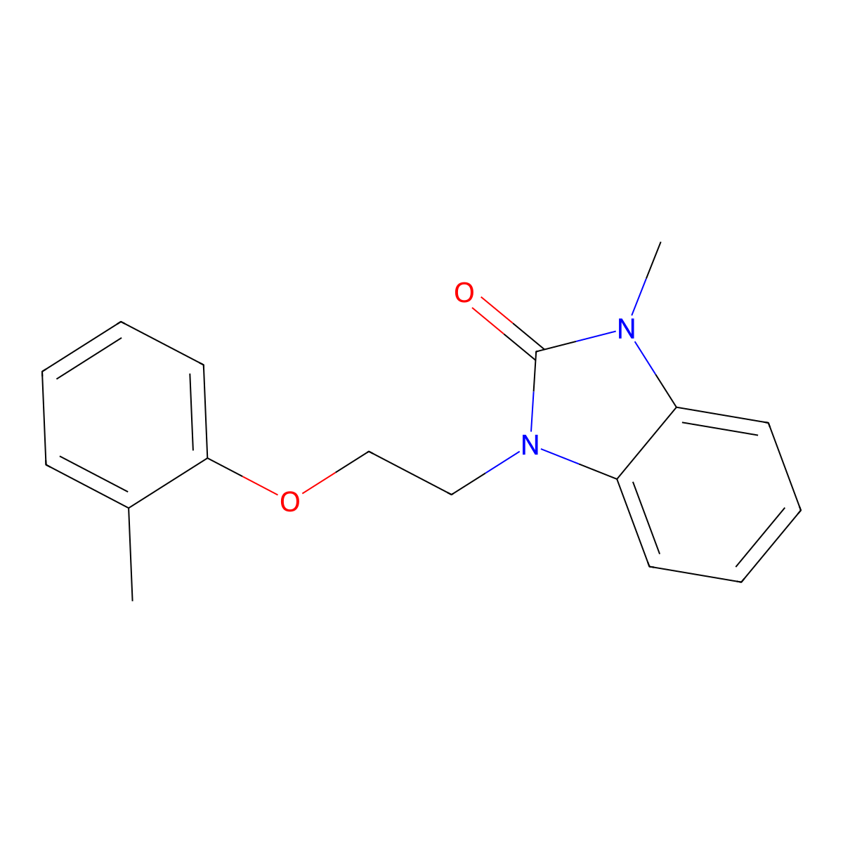 1-methyl-3-[2-(2-methylphenoxy)ethyl]-1,3-dihydro-2H-benzimidazol-2-one molecular structure, CAS 328559-25-7