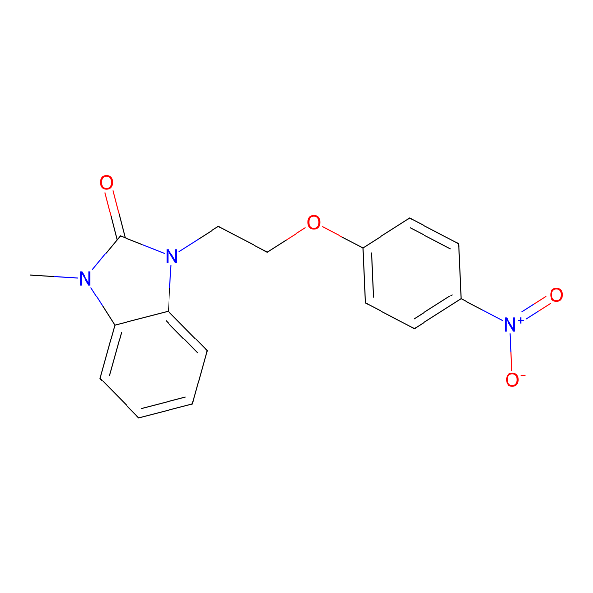 1-Methyl-3-[2-(4-nitrophenoxy)ethyl]benzimidazol-2-one molecular structure, CAS 328559-26-8