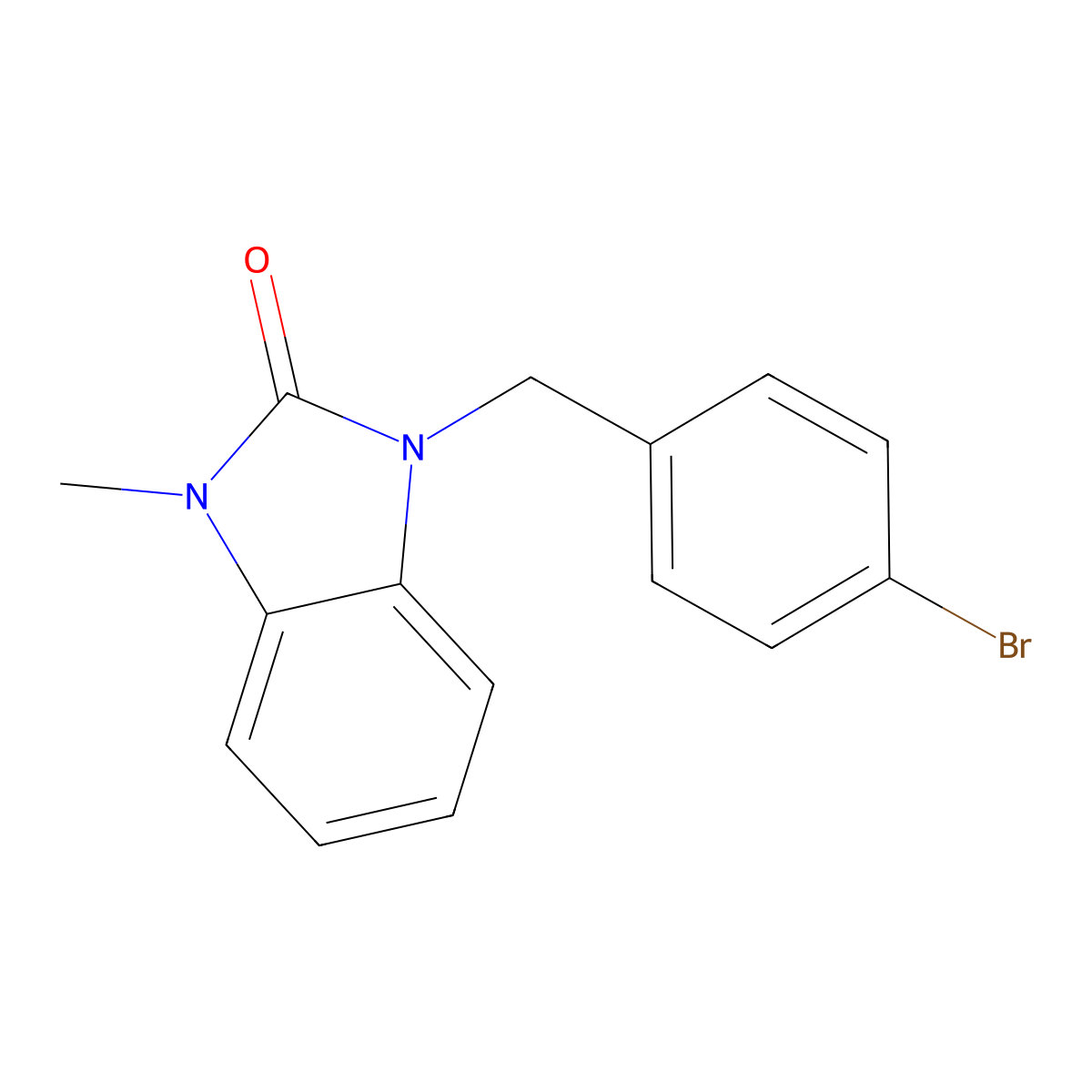 1-(4-bromobenzyl)-3-methyl-1,3-dihydro-2H-benzimidazol-2-one molecular structure, CAS 328559-30-4
