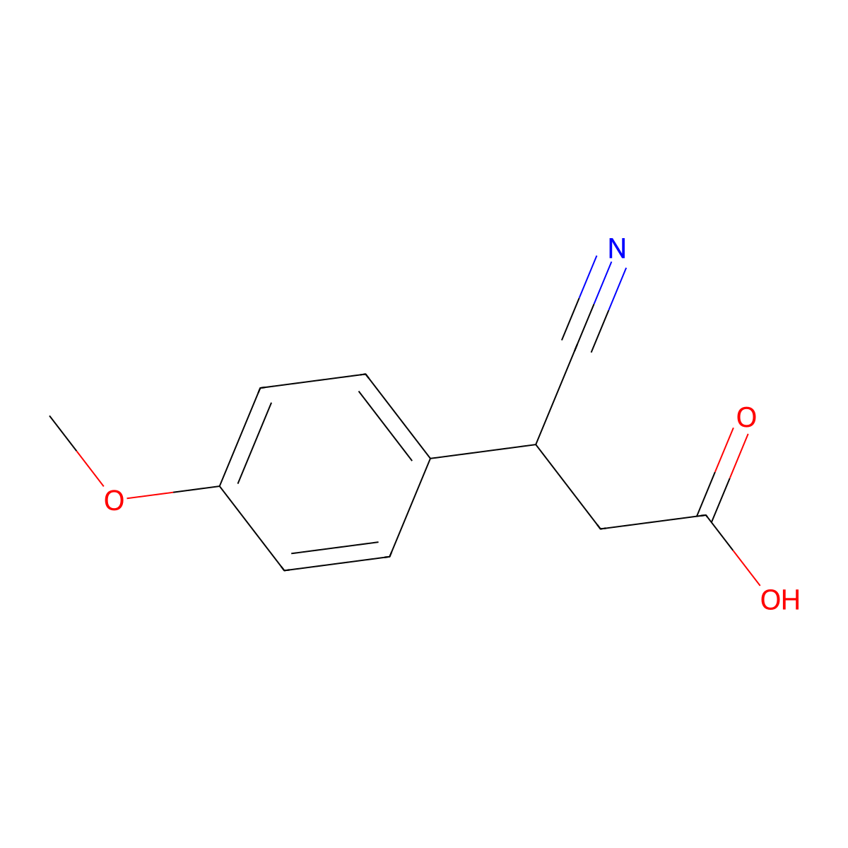 3-cyano-3-(4-methoxyphenyl)propanoic Acid molecular structure, CAS 32856-74-9