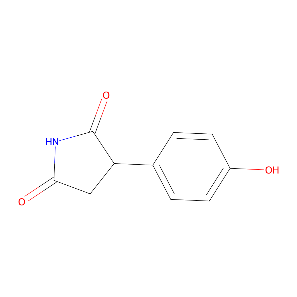 3-(4-Hydroxyphenyl)pyrrolidine-2,5-dione molecular structure, CAS 32856-94-3