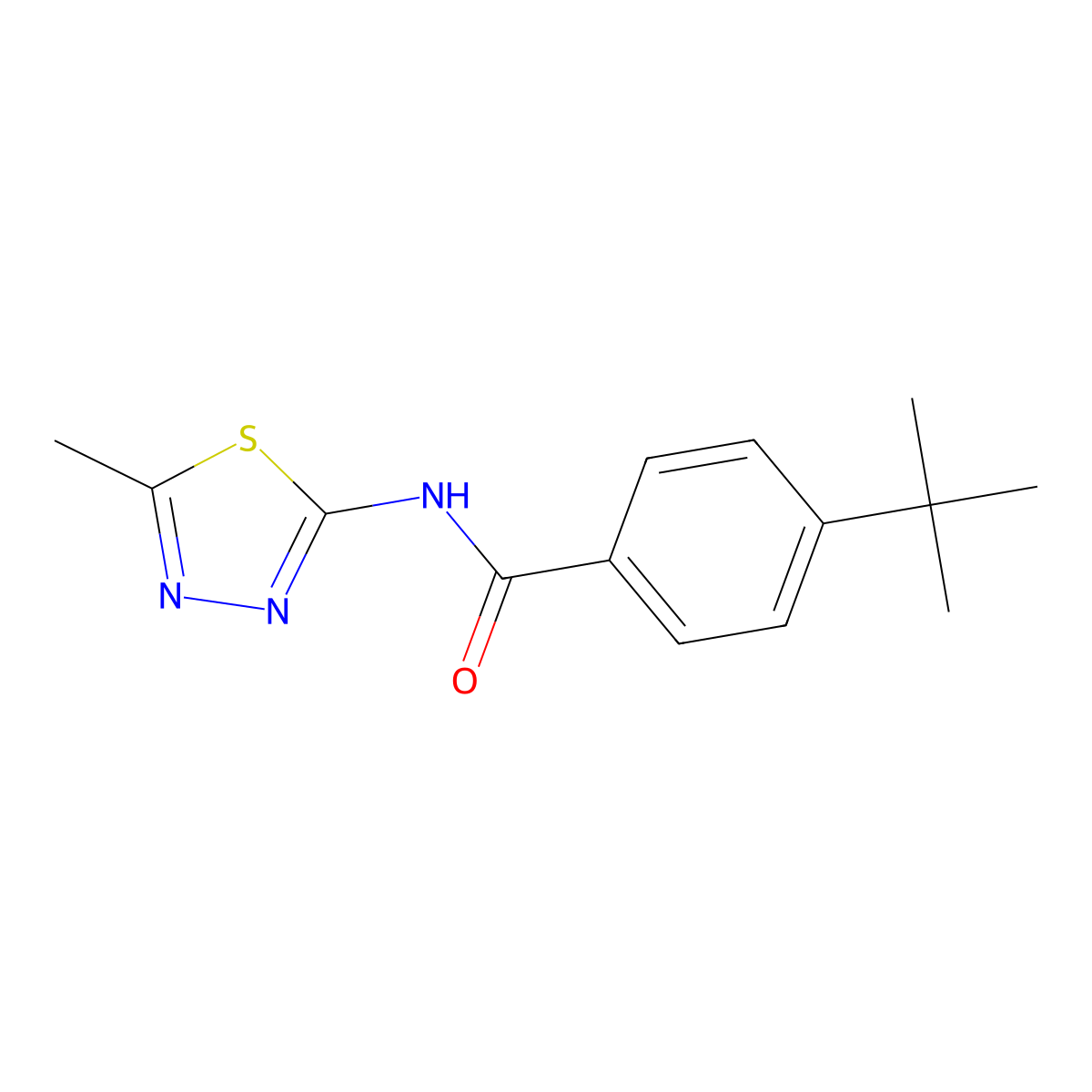 4-tert-butyl-N-(5-methyl-1,3,4-thiadiazol-2-yl)benzamide molecular structure, CAS 328560-91-4