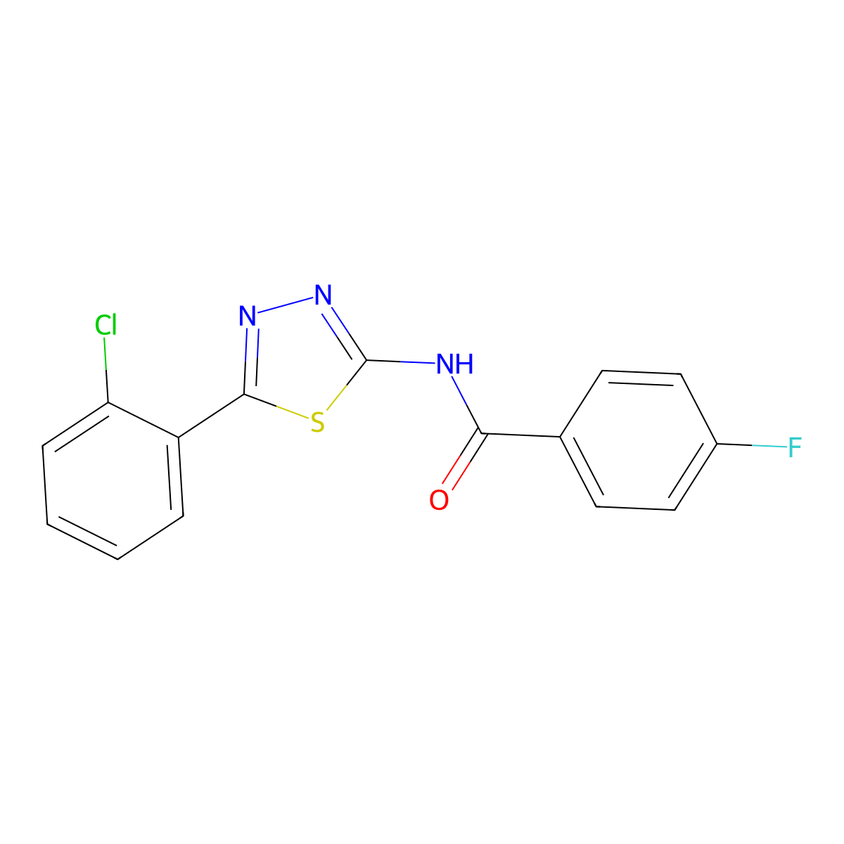 N-[5-(2-chlorophenyl)-1,3,4-thiadiazol-2-yl]-4-fluorobenzamide molecular structure, CAS 328561-14-4