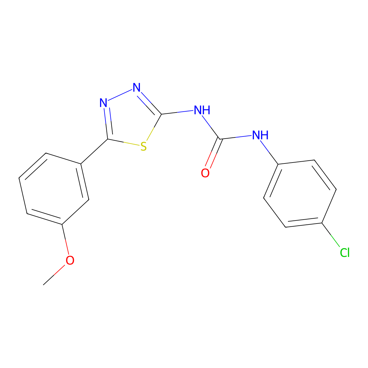 1-(4-Chlorophenyl)-3-[5-(3-methoxyphenyl)-1,3,4-thiadiazol-2-yl]urea molecular structure, CAS 328561-58-6