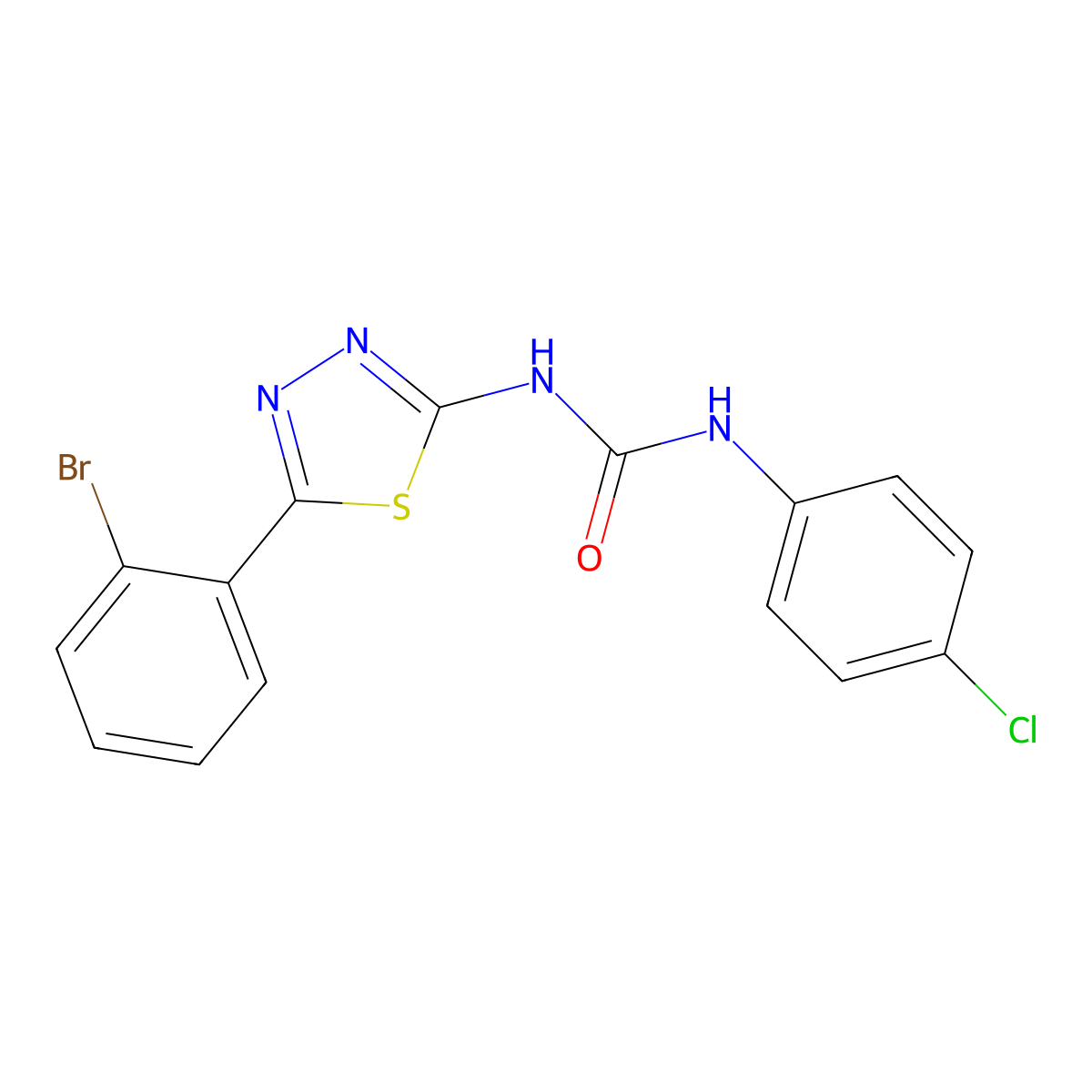 1-[5-(2-Bromophenyl)-1,3,4-thiadiazol-2-yl]-3-(4-chlorophenyl)urea molecular structure, CAS 328561-60-0